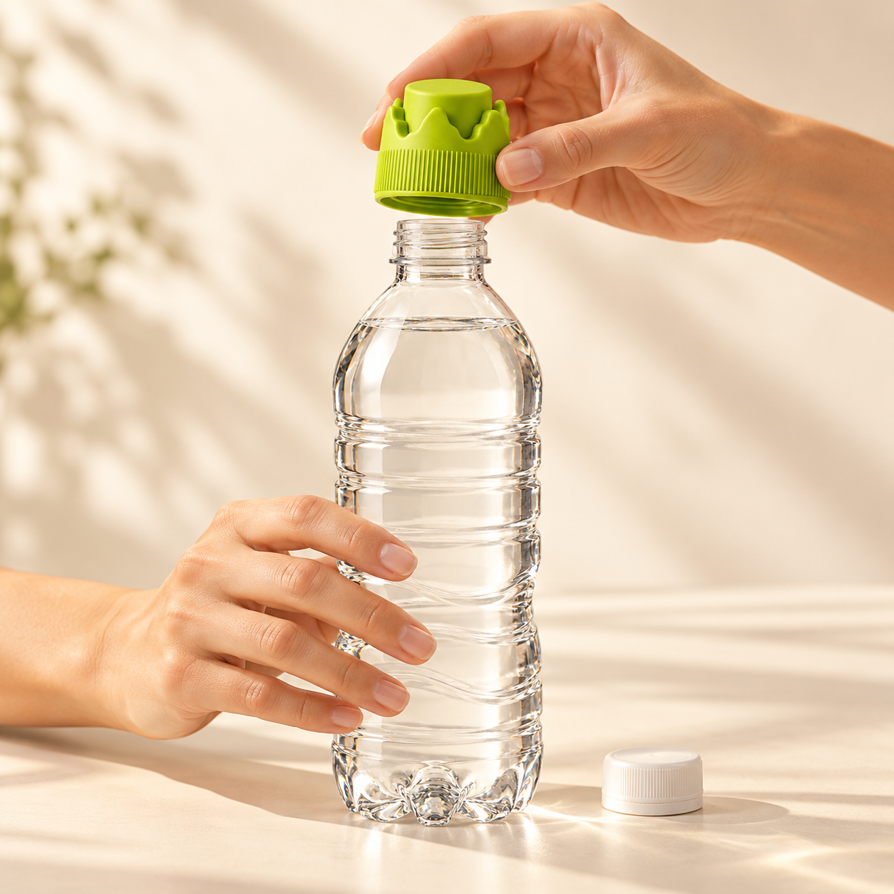Remove the old bottle lid and fit Matcha Cap